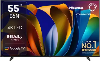 Hisense 139 cm (55 inches) E6N Series 4K Ultra HD Smart LED Google TV 55E6N (Black)