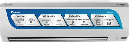 Daikin 2024 Model 1 Ton 5 Star Split Inverter AC with PM 2.5 Filter - White  (MTKM35UV16WA/RKM35UV16WA, Copper Condenser)