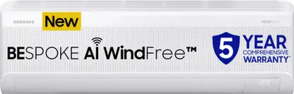 Samsung 2025 Model Windfree Technology,Bespoke AI, 5 Step Convertible 1.5 Ton 5 Star Split Inverter with Powerful cooling & Energy saving