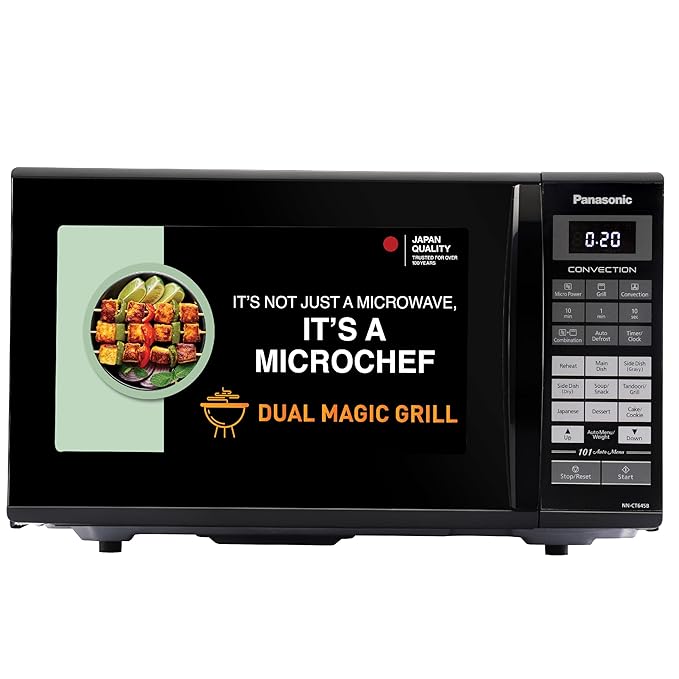 Panasonic 27L Convection Microwave Oven(NN-CT645BFDG,,Black Mirror, 360° Heat Wrap, Magic Grill)